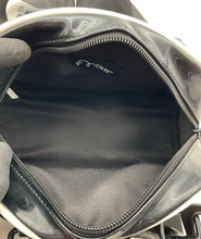 Load image into Gallery viewer, Art Class Womens Black White Patent Faux Leather Bowler Crossbody Handbag W/ Tag