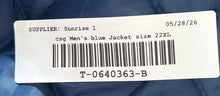 Load image into Gallery viewer, CSG. Mens Blue Long Sleeve Band Collar Pockets Bomber Jacket Size 2XL