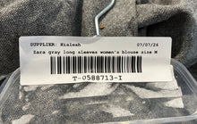Load image into Gallery viewer, Zara Womens Gray Long Sleeve Cowl Neck Pullover Blouse Top Size Medium