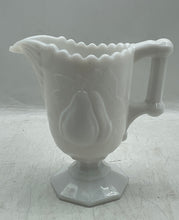 Load image into Gallery viewer, Vintage White Baltimore Pear Engraved Ceramic Tableware Footed Creamer w/ Handle