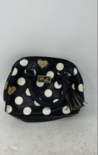 Load image into Gallery viewer, Betsey Johnson Womens Black White Golden Tone Polka Dot Mini Satchel Purse