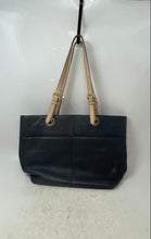 Load image into Gallery viewer, Michael Kors Womens Bedford Black Beige Leather Double Handle Tote Handbag