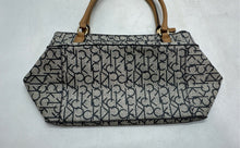 Load image into Gallery viewer, Calvin Klein Womens Gray Black Monogram Double Handle Shoulder Tote Bag
