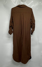 Load image into Gallery viewer, Banana Republic Womens Brown Roll Tab Sleeve Collared Shirt Dress Size XS