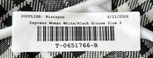 Load image into Gallery viewer, Express Womens White Black Plaid Long Sleeve Round Neck Blouse Top Size Small