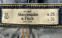 Load image into Gallery viewer, Abercrombie & Fitch Womens Blue Denim Distressed Bootcut Jeans Pants Sz W25 L31