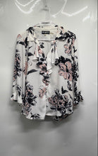 Load image into Gallery viewer, Karl Lagerfeld Womens Multicolor Floral Long Sleeve Ruffle Blouse Top Size Small