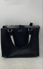 Load image into Gallery viewer, Anne Klein Womens Black Leather Double Handle Shoulder Tote Handbag
