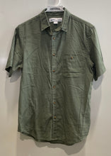 Load image into Gallery viewer, Old Navy Mens Green Linen Cotton Short Sleeve Slim Fit Button-Up Shirt Size S