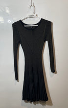 Load image into Gallery viewer, Express Womens Green Black Striped Long Sleeve Pullover Sweater Dress Size XS