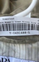 Load image into Gallery viewer, Zara Womens Green Long Sleeve Button Front Cropped Utility Jacket Size XS