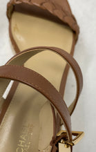 Load image into Gallery viewer, Michael Kors Womens Brown Leather Wedge Espadrille Sandals Size 8.5M