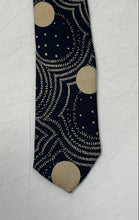 Load image into Gallery viewer, Perry Ellis Mens Black Gold-Tone Printed Silk Adjustable Designer Tie