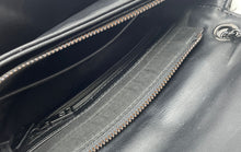 Load image into Gallery viewer, Badgley Mischka Womens Black Quilted Faux Leather Chain Strap Crossbody Bag