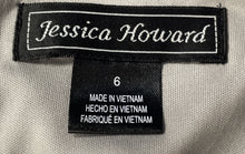 Load image into Gallery viewer, Jessica Howard Womens Silver Metallic Long Sleeve Back-Zip A-Line Dress Size 6