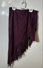 Load image into Gallery viewer, Express Womens Wine Suede Asymmetrical Fringe Hem Side-Zip Mini Skirt Size 6