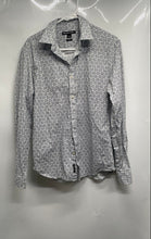 Load image into Gallery viewer, Michael Kors Mens Black White Floral Print Slim Fit Button-Up Shirt Size Medium