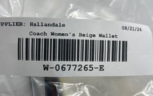 Load image into Gallery viewer, Coach Womens Beige Signature Leather Trim Corner Zip Snap Bifold Wallet