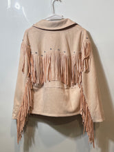 Load image into Gallery viewer, Forever 21 Womens Pink Fringes Studded Western Cropped Jacket Size XS