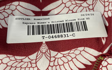 Load image into Gallery viewer, Express Womens Red Crane Birds Print Sleeveless V-Neck 1/4 Zip Blouse Top Sz XS