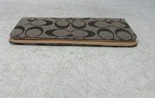 Load image into Gallery viewer, Coach Womens Beige Brown Signature Print Lightweight Bifold Wallet