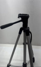 Load image into Gallery viewer, Amazon Basics Silver-Tone Black Adjustable Tripod Camera Stand