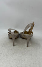 Load image into Gallery viewer, Michael Kors Womens Becky Silver-Tone Glitter Stiletto Slingback Heels Size 8.5M