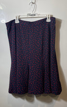 Load image into Gallery viewer, Talbots Womens Blue Red Printed Side Zip Elastic Waist A-Line Skirt Size 16
