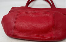 Load image into Gallery viewer, Tommy Hilfiger Womens Red Pebbled Leather Top Handle Satchel Handbag