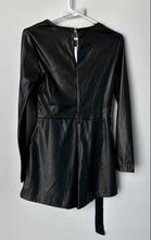 Load image into Gallery viewer, Bershka Womens Black Long Sleeve V-Neck Belted One-Piece Romper Size S With Tag