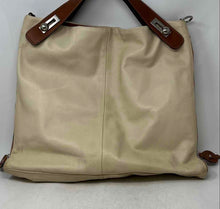 Load image into Gallery viewer, Womens Brown Cream Genuine Leather Inner Pockets Shoulder Bag