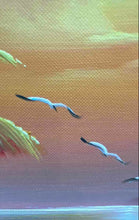 Load image into Gallery viewer, Ocean Beach Palm Tree,Dawn Multicolor Wall Art Framed Oil Painting