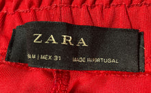 Load image into Gallery viewer, Zara Mens Red Flat Front Regular Fit Drawstring Waist Basketball Shorts Size M