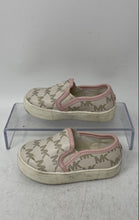 Load image into Gallery viewer, Michael Kors Kids Beige Logo Print Round Toe Slip-On Sneaker Shoes Size 5