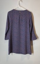 Load image into Gallery viewer, Ann Taylor Womens Blue Pink Dotted Long Sleeve Crew Neck Shift Dress Size 0P