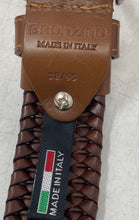 Load image into Gallery viewer, Bronzino Mens Brown Leather Braided Adjustable Buckle Dress Belt Size 38/95