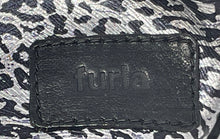 Load image into Gallery viewer, Authentic Furla Womens Black Silver Leopard Print Drawstring Bucket Bag Damaged
