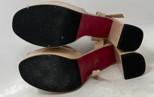 Load image into Gallery viewer, Cuple Womens Beige Patent Leather Buckle Block Platform Sandals Size 41