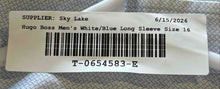 Load image into Gallery viewer, Hugo Boss Mens White Blue Long Sleeve Collared Slim Fit Dress Shirt Sz 16 34/35