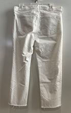 Load image into Gallery viewer, Banana Republic Womens White Denim Raw Hem Pockets Straight Jeans Pants Size 29