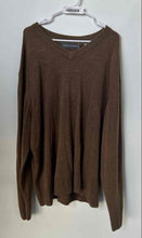 Load image into Gallery viewer, Oscar De La Renta Mens Brown V-Neck Long Sleeve Pullover Sweater Size 3X