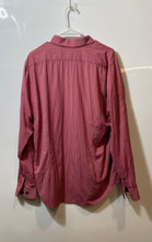 Load image into Gallery viewer, Express Mens Red Plaid Long Sleeve Collared Fitted Dress Shirt Size L 16-16.5