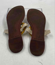 Load image into Gallery viewer, Authentic Tory Burch Womens Miller Yellow Cream Thong Sandals Size 9.5 Damaged