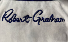 Load image into Gallery viewer, Robert Graham Mens White Blue Short Sleeve Polo Shirt Size Large