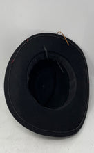 Load image into Gallery viewer, Mens Black Wide Brim Classic Western Cowboy Fedora Hat