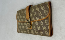 Load image into Gallery viewer, Dooney & Bourke Womens Brown Beige Signature Print Zip Pocket Bifold Wallet