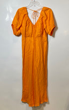Load image into Gallery viewer, Banana Republic Womens Orange Short Sleeve Deep V-Neck Back Zipper Maxi Dress 4