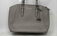 Load image into Gallery viewer, Michael Kors Womens Gray Leather Bottom Studs Shoulder Strap Satchel Handbag