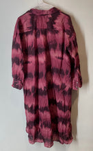 Load image into Gallery viewer, Zara Womens Red Tie-Dye Long Sleeve Collared Midi Shirt Dress Size Medium