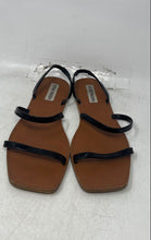 Load image into Gallery viewer, Steve Madden Womens Black Open Toe Flat Slingback Sandals Size 10M